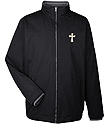 Jacket- black mircro fiber with clergy cross