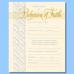 Certificate-Profession Of Faith