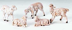 Figure Only-Sheep, White 5", 5 / Set