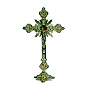 Crucifix-12" Standing, Gold Finish Metal