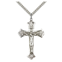 Pendant-Crucifix, Sterling Silver medal on 24 inch plated chain, Gift Box