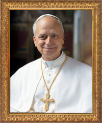 Picture-Pope Leo XIV, Formal Gold Frame