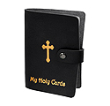 Black Gold Stamped Leatherette Card Holder For 40 Cards