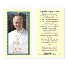Holy Card-Pope Leo XIV Laminated