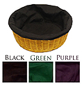 Liner for Round Basket, 12" diameter (Green, Purple, Black)