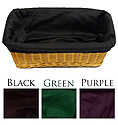 Liner for Rectangle Basket, 4" deep (Green, Purple, Black)