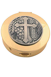 Pyx with Cross Medallion, 45 host capacity