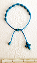 Bracelet-Blue Knotted Cord with Cross