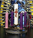 Candle Shell-Christ Candle, w/ Brass Cross