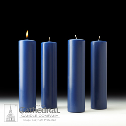 Candle-Stearic, 12" x 3", Sarum Blue
