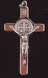 Crucifix-  3" St Benedict, Red