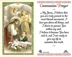 Holy Card-Communion, Boy, English