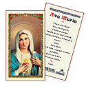 Holy Card-Hail Mary, Spanish / Immaculate Heart of Mary