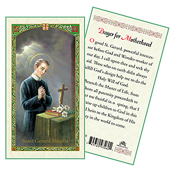 Holy Card-St Gerard, Motherhood
