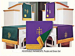 Parament-Table Runner, Purple/Green