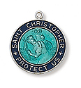 Pendant-St Christopher-Blue/Dark Blue