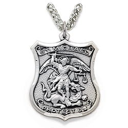 Pendant-St Michael Police, 24" Chain