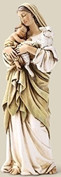 Statue-Madonna & Child with Lamb-6"